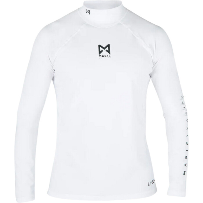 2023 Magic Marine Mens Cube Long Sleeve Rash Vest MMMCLSRW - White