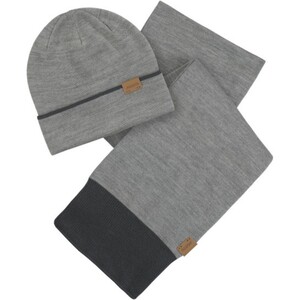 2024 Musto Tipped Beanie & Scarf Set 86123 - Grey Melange