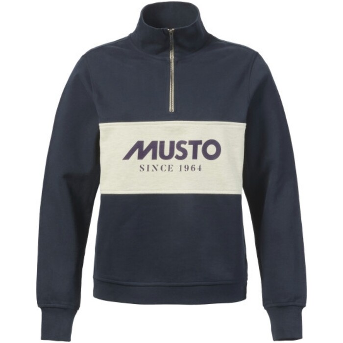 2024 Musto Womens 1/2 Zip Sweatshirt 85021 - Navy / Oat