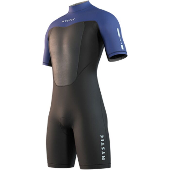 2025 Mystic Mens Brand 3/2mm Back Zip Flatlock Shorty Wetsuit 35000.250035 - Black / Blue