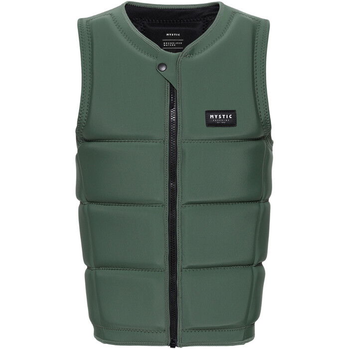 2024 Mystic Mnner Star Front Zip Wake Impact Vest 35005.240245 - Dark Olive