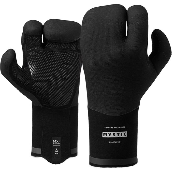 2025 Mystic Supreme 4mm Lobster Precurved Wind Glove 35015.250070 - Black