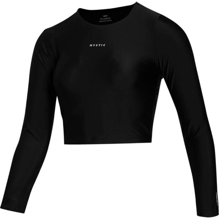 2024 Mystic Womens Sunn Long Sleeve Crop Rash Vest 35001.240173 - Black