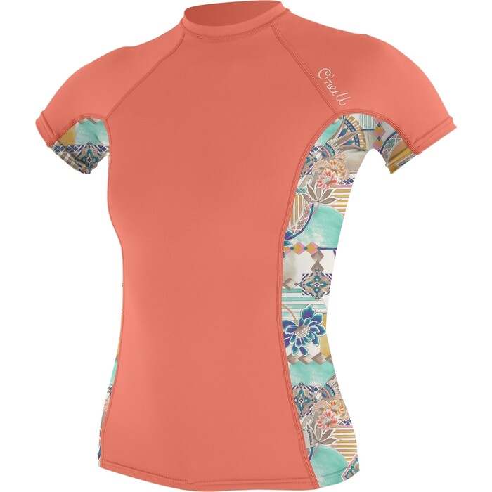 O'Neill Frauen Kurzrmeliger Rash Guard Mit Seitendruck 5405S - Nectar / Zephora