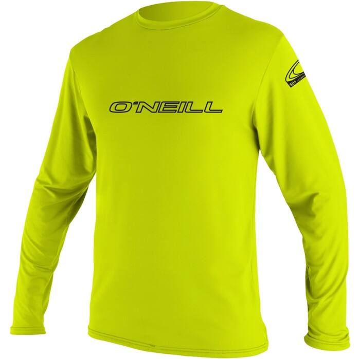 O'Neill Mnner Skins 2024 Basic Long Sleeve Rash Tee 4339 - Lime