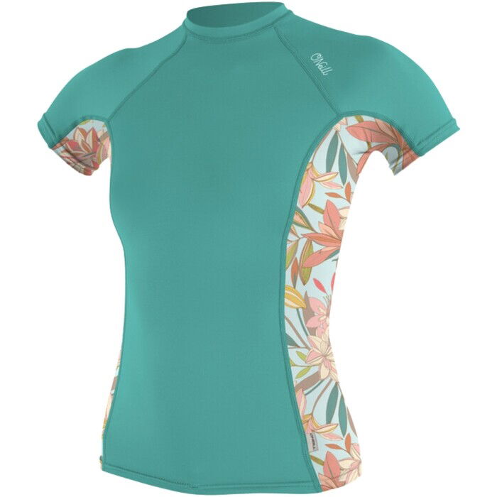 2024 O'Neill Womens Side Print Short Sleeve Rash Guard 5405S - Canton / Dalia