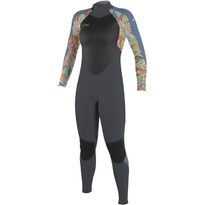 2024 O'Neill Girls Epic 4/3mm Back Zip Wetsuit 4216BG - Graphite / Dahlia / Infinity