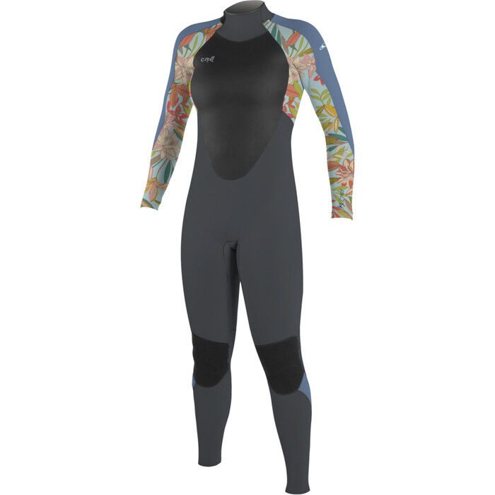 2024 O'Neill Girls Epic 5/4mm Back Zip Wetsuit 4219BG - Graphite / Dahlia / Infinity