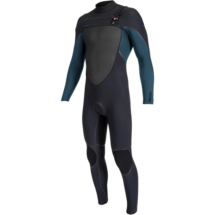 2024 O'Neill Junior Psycho Tech 5/4mm Chest Zip Wetsuit 5554 - Black / Cadet Blue