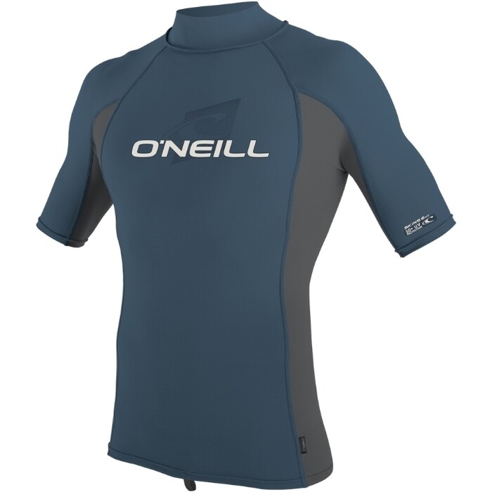 2024 O'Neill Mens Premium Skins Short Sleeve Turtle Neck Rash Vest 4517 - Copen Blue / Smoke