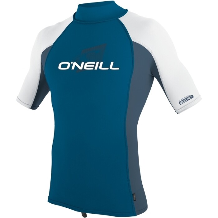 2024 O'Neill Mens Premium Skins Short Sleeve Turtle Neck Rash Vest 4517 - Ultra Blue / Copen Blue