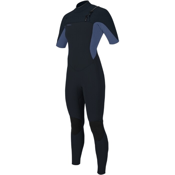 2024 O'Neill Womens Hyperfreak 2mm Chest Zip Short Sleeve Wetsuit 5612 - Carbon / Lilly