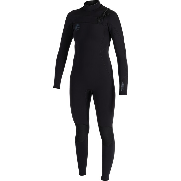 2024 O'Neill Womens RG8 Natural Rubber 4/3mm Chest Zip Wetsuit 5635 - Black