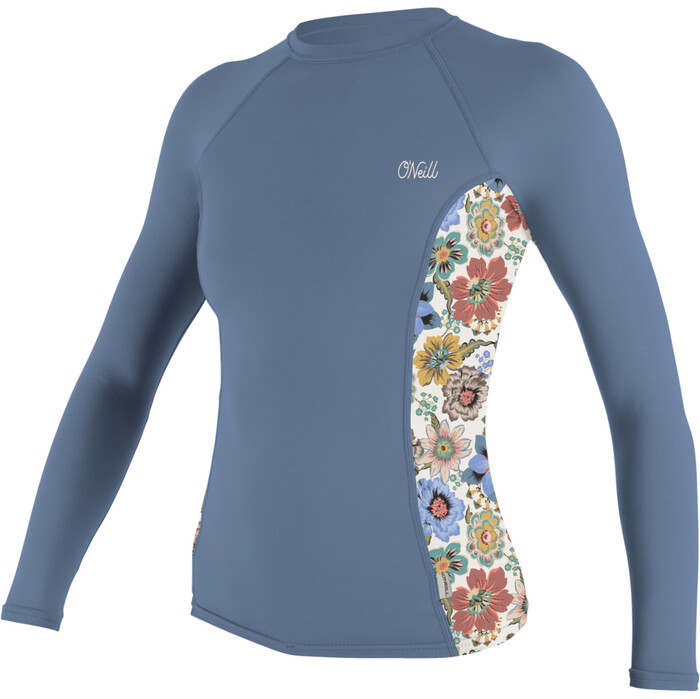 2024 O'Neill Frauen Side Print Long Sleeve Rash Guard 5406S - Infinity / Talitha