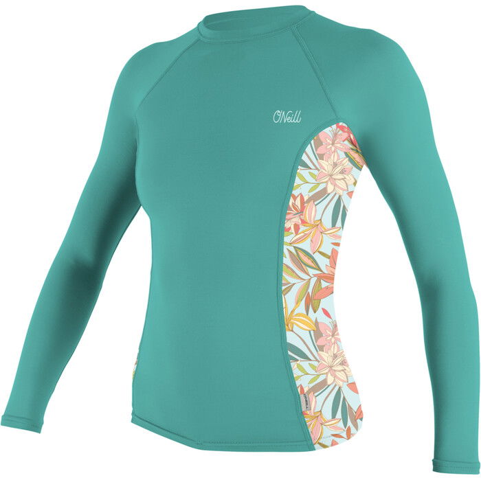 2024 O'Neill Frauen Side Print Long Sleeve Rash Guard 5406S - Canton / Dalia