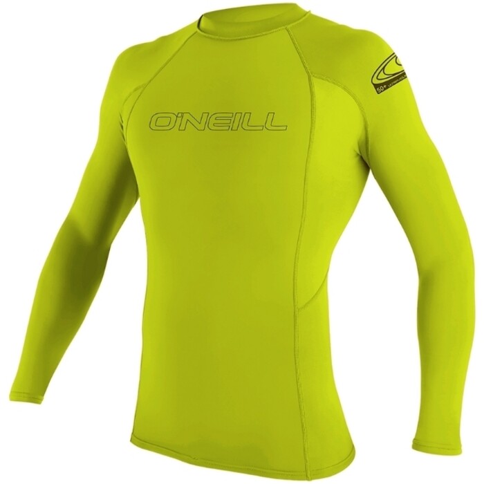 2024 O'Neill Youth Basic Skins Long Sleeve Rash Vest 3346 - Lime