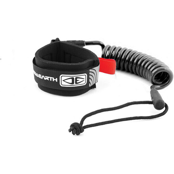 2024 Ocean and Earth Bodyboard Basic Wrist Coiled Leash OESBBA03 - Black