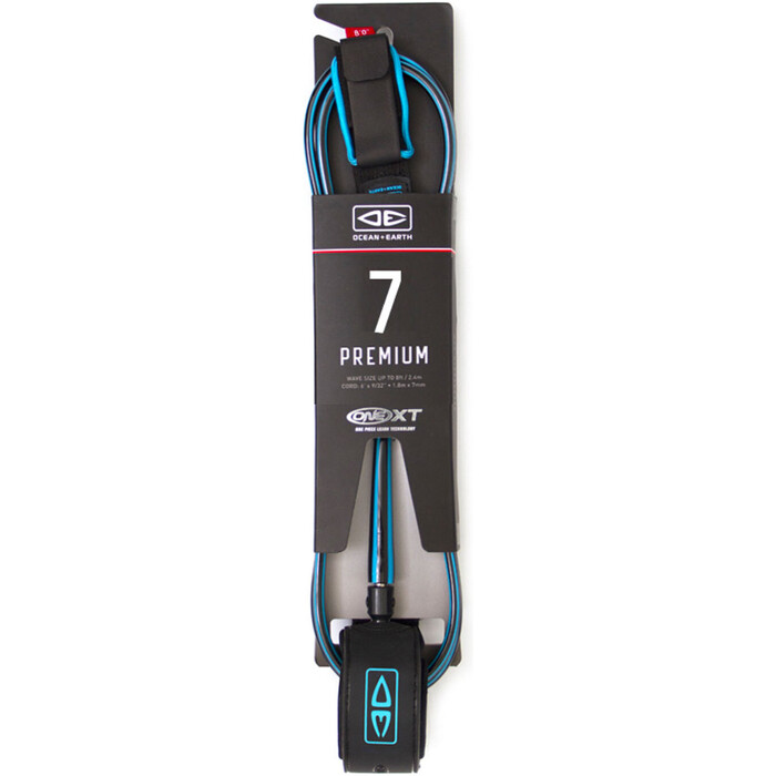 2024 Ocean and Earth Premium One-XT Surf Leash OESLP60XT - Black / Blue