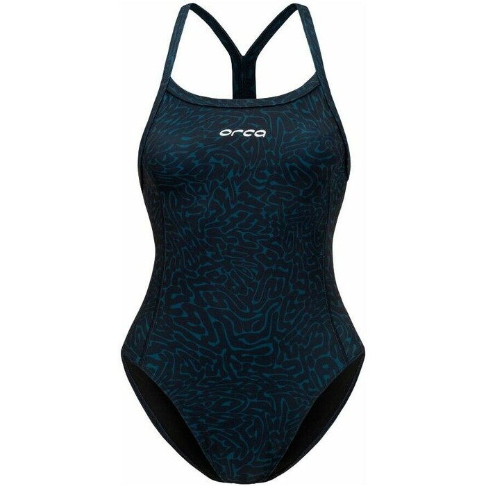 2024 Orca Frauen Core One Piece Thin Strap Swimsuit MS53 - Dark Blue Diploria