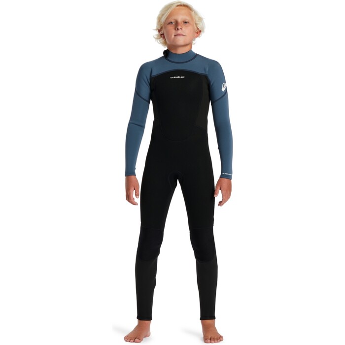 2024 Quiksilver Boys Prologue 3/2mm Back Zip Flatlock Wetsuit EQBW103121 - Black / Bering