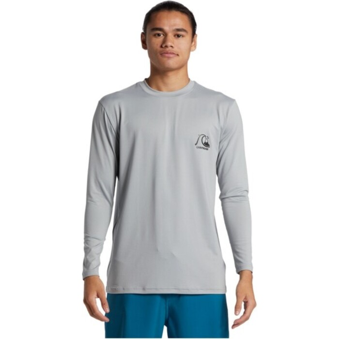 2024 Quiksilver Mens DNA Bubble Logo Long Sleeve Surf Tee AQYWR03189 - Quarry