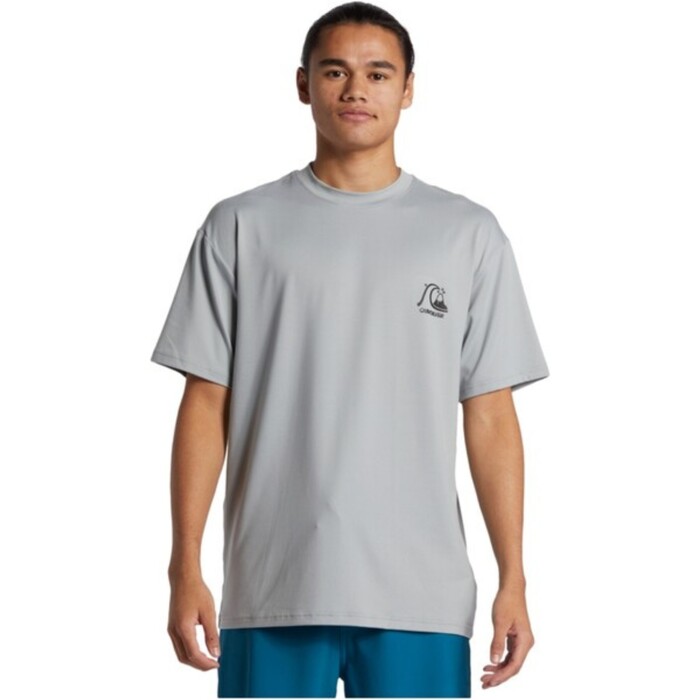 2024 Quiksilver Mens DNA Bubble Logo Surf Short Sleeve Tee AQYWR03186 - Quarry