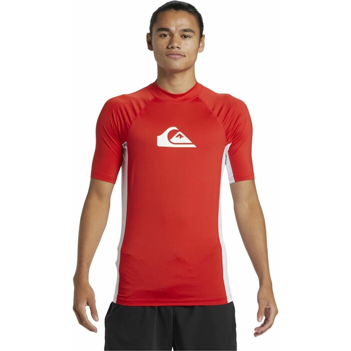 2024 Quiksilver Mnner Everyday Comp UV50 Short Sleeve Lycra Vest AQYWR03141 - High Risk Red