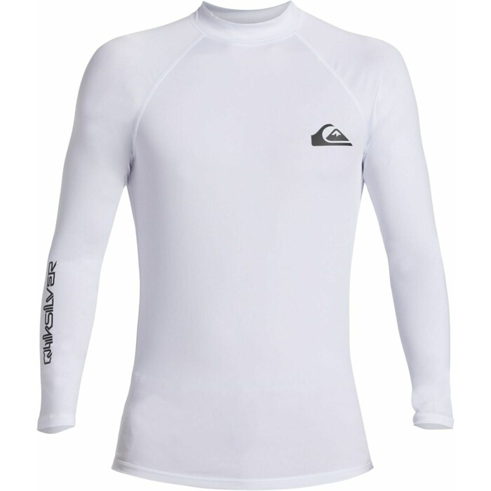 2024 Quiksilver Mens Everyday UV50 Long Sleeve Rash Vest AQYWR03131 - White