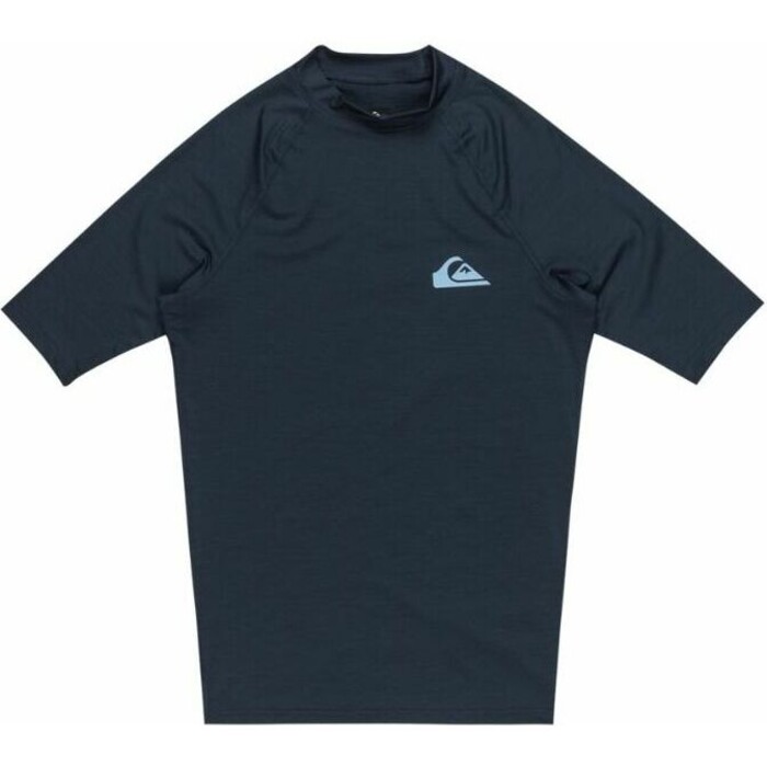 2024 Quiksilver Mens Everyday UV50 Short Sleeve Rash Vest AQYWR03130 - Dark Navy Heather