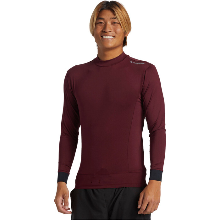 2024 Quiksilver Mnner Highline Langrmliges UPF 50 Surf T-Shirt AQYWR03146 - Wine