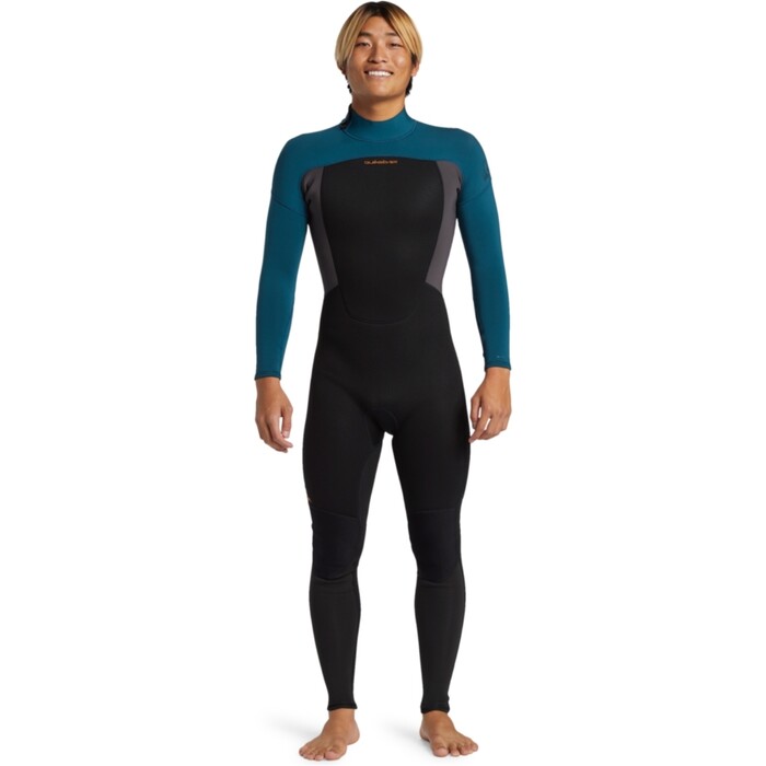 2024 Quiksilver Mnner Prologue 3/2mm Flatlock Rckenreiverschluss Neoprenanzug EQYW103223 - Midnight Turquoise