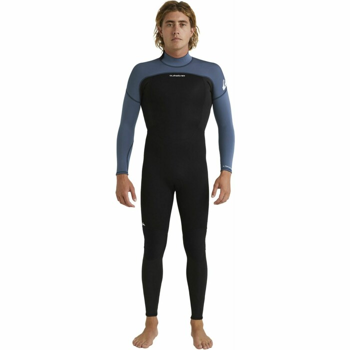 2024 Quiksilver Mens Prologue 3/2mm Flatlock Back Zip Wetsuit EQYW103223 - Black / Bering