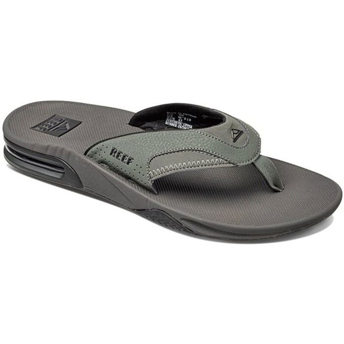 2024 Reef Mens Fanning Flip Flops CI7072 - Grey / Black