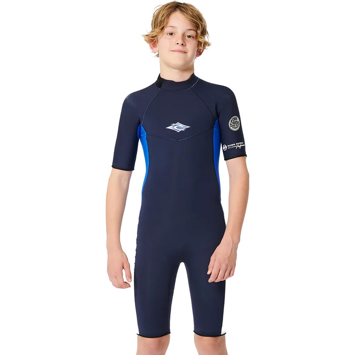 2024 Rip Curl Boys Dawn Patrol 2mm Back Zip Shorty Wetsuit 11BBSP - Navy