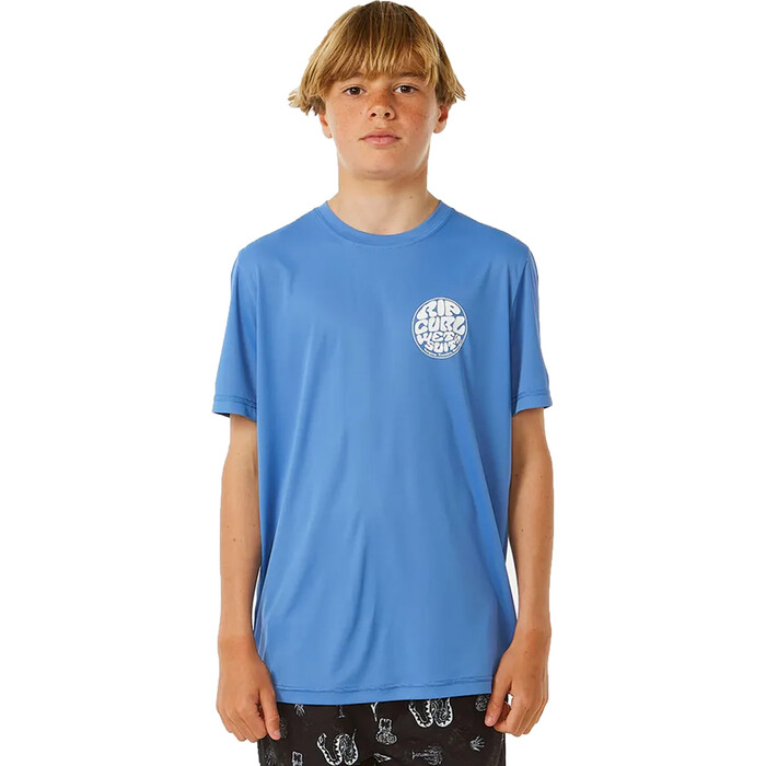 Rip Curl Jungen Surflite 2024 Icons UPF Kurzarm-Lycra-Weste 12ABRV - Blue Yonder