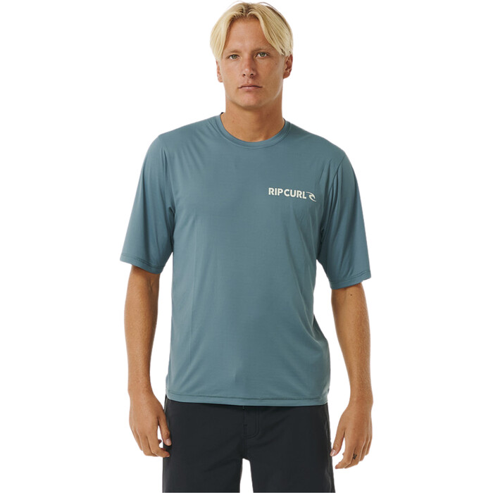 2024 Rip Curl Icons Surflite UPF Short Sleeve Surf Tee 14YMRV - Blue Stone