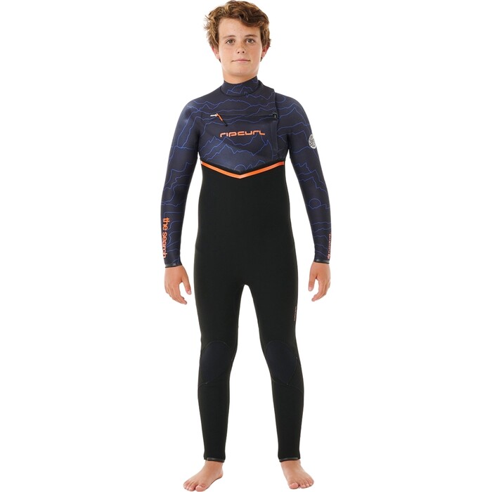 2024 Rip Curl Junior Flashbomb 4/3mm Chest Zip Wetsuit 13CBFS - Purple Night