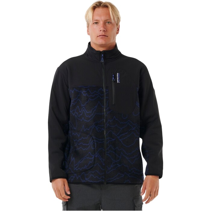 2024 Rip Curl Mens Anti Series Search Zip Crew 05OMFL - Black /  Berry