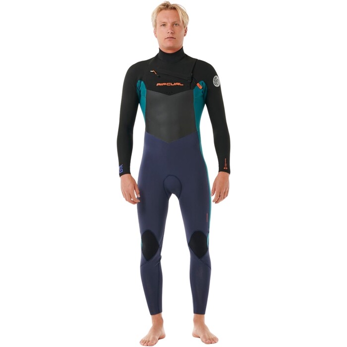 2024 Rip Curl Mens Dawn Patrol 3/2mm Chest Zip Wetsuit 158MFS - Purple Night