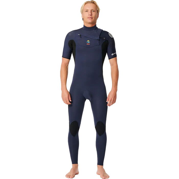 2024 Rip Curl Mnner Dawn Patrol Performance 2mm Kurzmelig Brustreiverschluss Neoprenanzug 15LMFS - Dark Navy