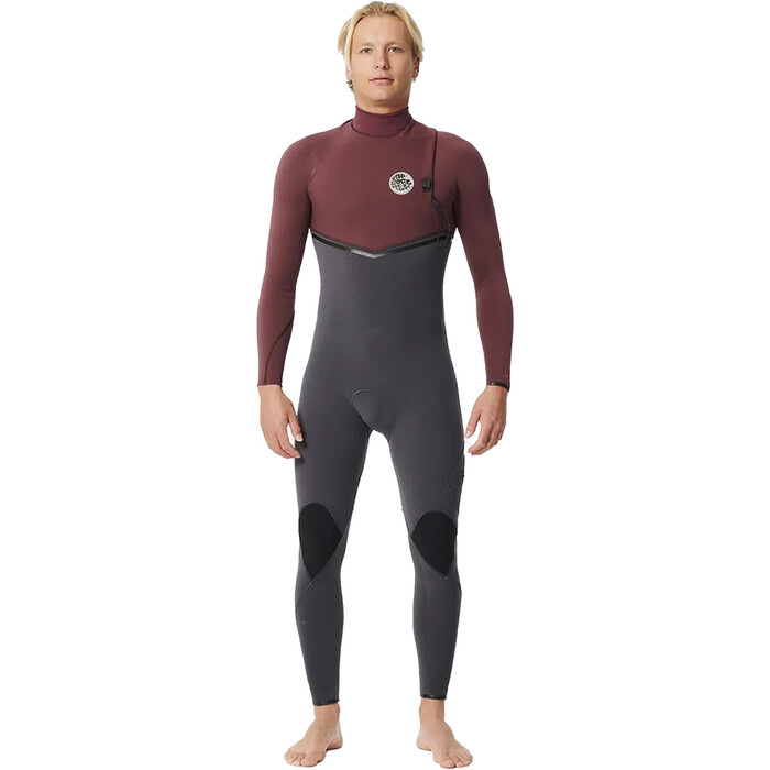 2024 Rip Curl Mnner Flashbomb Pro 3/2mm Zip-frei Neoprenanzug 14OMFS - Maroon