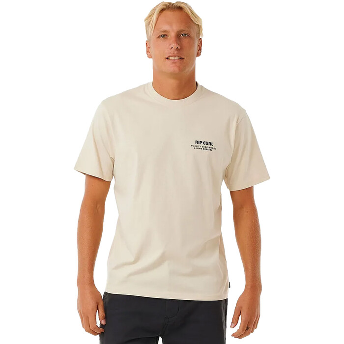 2024 Rip Curl Mens Heritage Ding Repairs Tee 0EZMTE - Vintage White