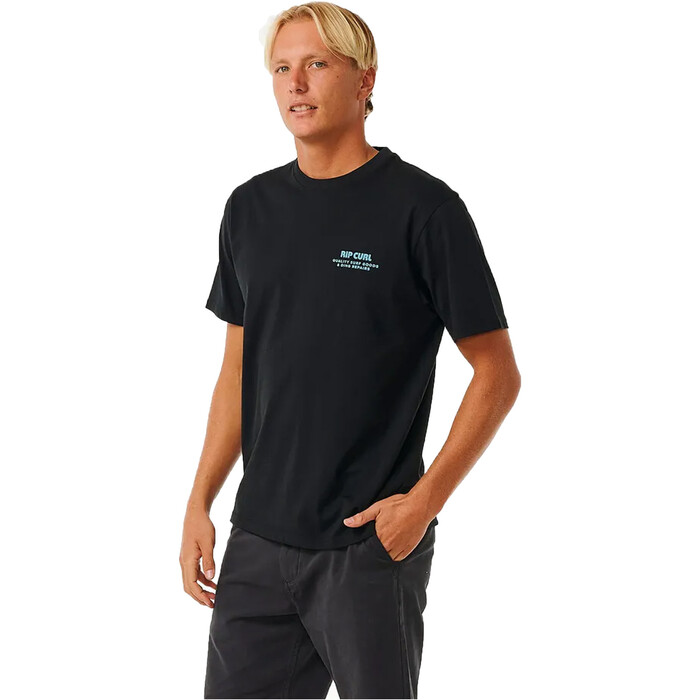 2024 Rip Curl Mens Heritage Ding Repairs Tee 0EZMTE - Black