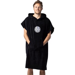 2024 Rip Curl Mens Logo Kapuzenhandtuch ndern Robe / Poncho 00GMTO - Schwarz