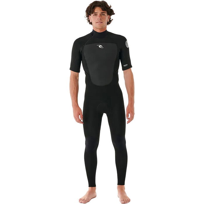 2024 Rip Curl Mens Omega 2/2mm Back Zip Short Sleeve Wetsuit 15ZMFS - Black