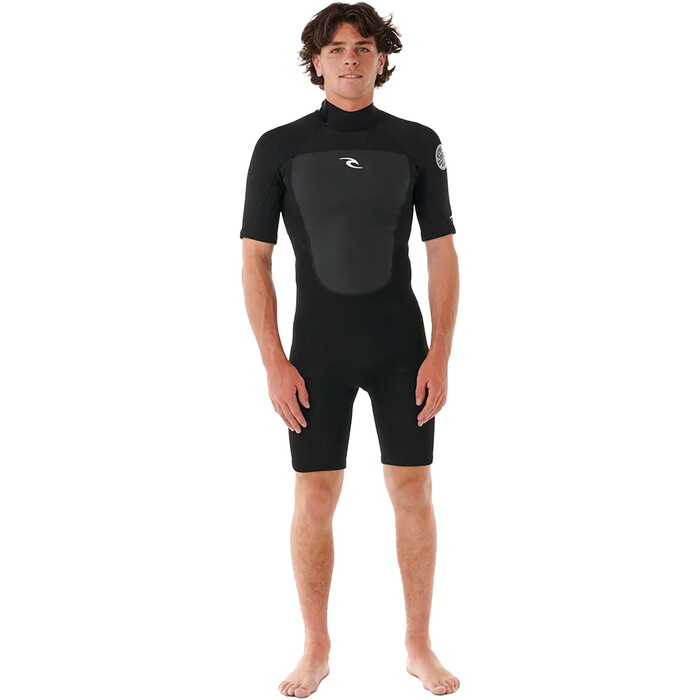 2024 Rip Curl Mens Omega 2mm Back Zip Shorty Wetsuit 11LMSP - Black