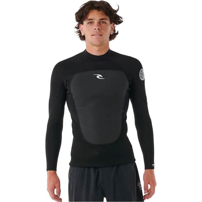 2024 Rip Curl Mens Omega 1.5mm Long Sleeve Neoprene Jacket 123MWJ - Black