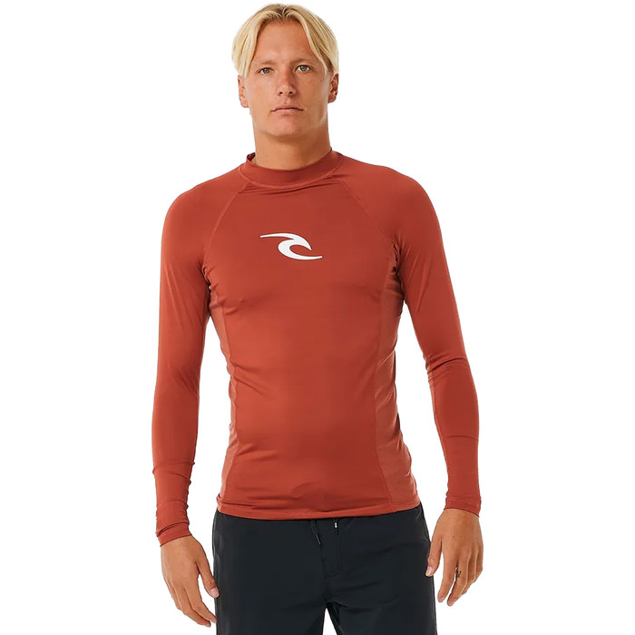 2024 Rip Curl Mnner Waves UPF Performance Langarm-Lycra-Weste 141MRV - Red