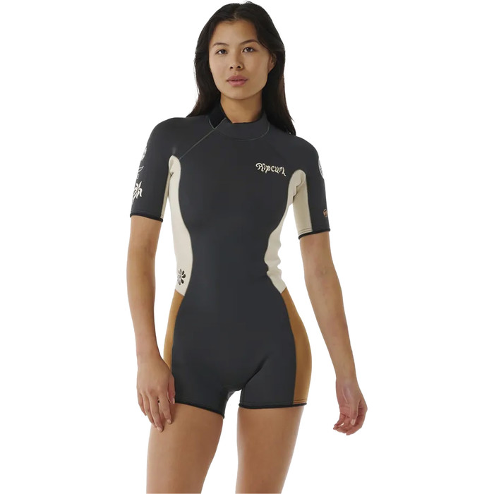 2024 Rip Curl Womens Dawn Patrol 2mm Back Zip Shorty Wetsuit 136WSP - Light Brown