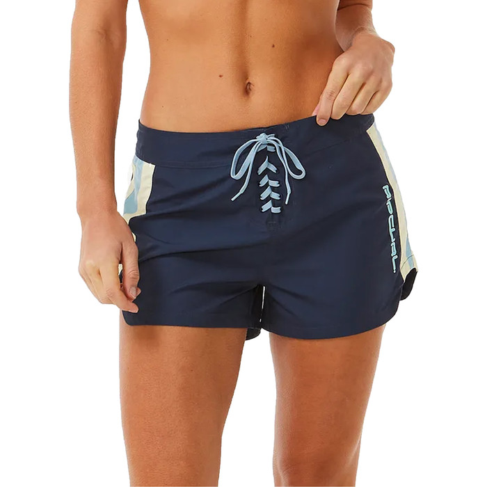 2024 Rip Curl Womens Block Party Hi Waist Boardshorts 013WBO - Navy